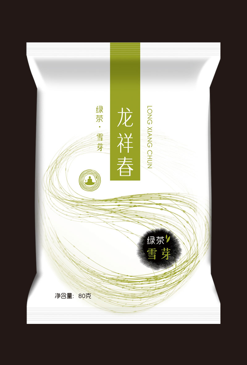 龍祥春綠茶茶葉包裝設(shè)計(jì)圖背面